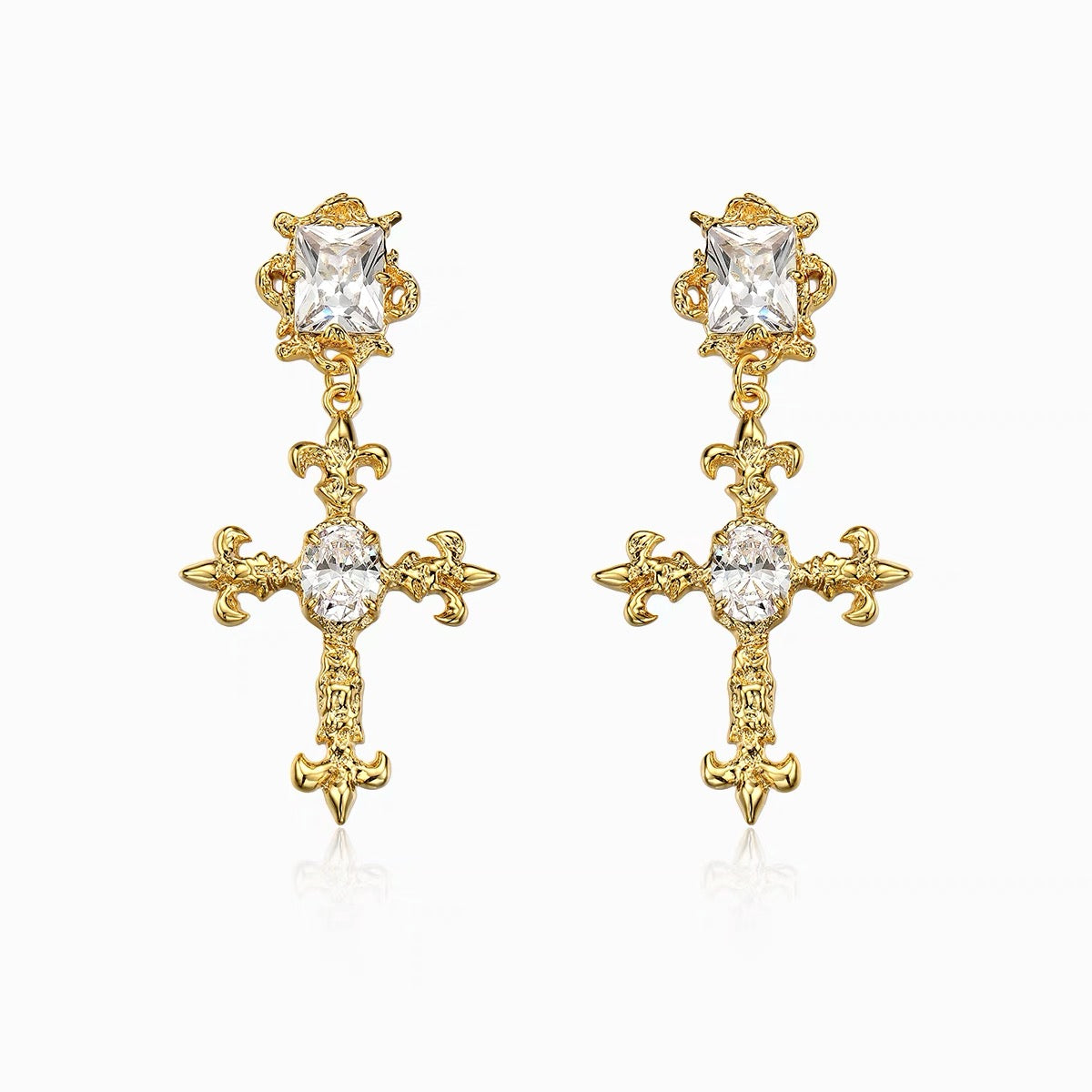 EXOTIC CROSS EARRING