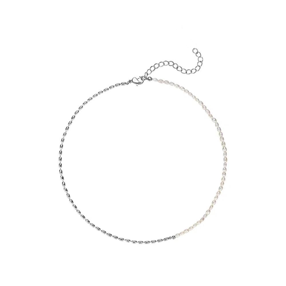 Touch of Classy - White Pearl and Silver Necklace - Paparazzi Accessories