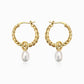 EMBROIDERED PEARL HOOPS